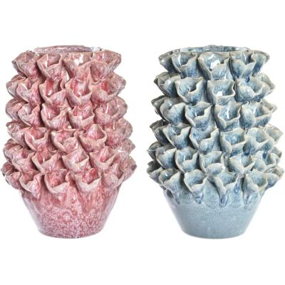 DKD Home Decor Waza Różowa Turkus - Kwiat Śródziemnomorski - 18x18x27 cm, 20x20x27 cm DKD Home Decor Waza Różowa Turkus - Kwiat Śródziemnomorski - 18x18x27 cm, 20x20x27 cm