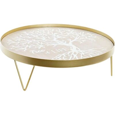 Plateau DKD Home Decor Blanc et Doré - Style Boho Plateau DKD Home Decor Blanc et Doré - Style Boho