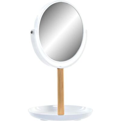 DKD Home Decor Miroir Blanc Naturel Bambou Aluminium - 17x17x31cm DKD Home Decor Miroir Blanc Naturel Bambou Aluminium - 17x17x31cm