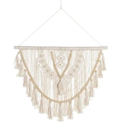 Décoration Suspendue DKD Home Decor Crème Naturelle Coton Rattan - Décoration à Suspendre Décoration Suspendue DKD Home Decor Crème Naturelle Coton Rattan - Décoration à Suspendre