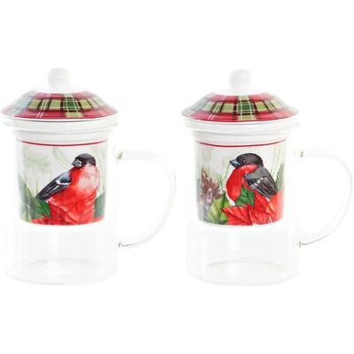 DKD HOME DECOR Tasse à infusion Vogel Rouge - Noël DKD HOME DECOR Tasse à infusion Vogel Rouge - Noël