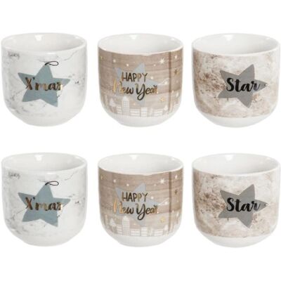 Bandabu Modelo: 6 Tazas de Navidad en Porcelana - Juego de Café Bandabu Modelo: 6 Tazas de Navidad en Porcelana - Juego de Café