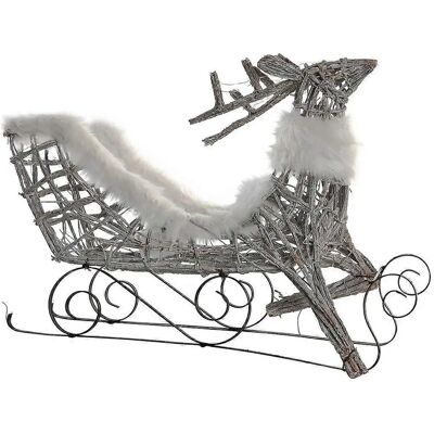DKD Home Decor Reno y trineo - Adorno Navideño DKD Home Decor Reno y trineo - Adorno Navideño