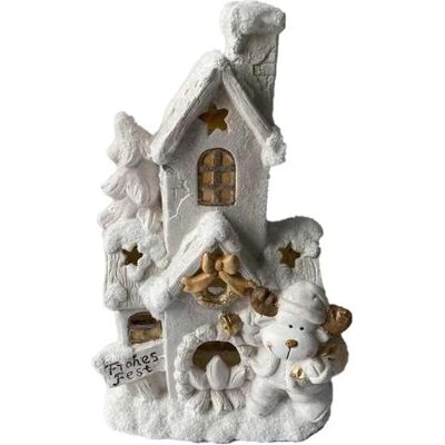 Ornement de Noël DKD Home Decor Maison Neige - 32x21x52cm Ornement de Noël DKD Home Decor Maison Neige - 32x21x52cm