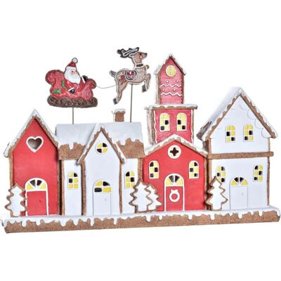 Casa navideña DKD Home Decor - Resina 41x7,5x27cm Casa navideña DKD Home Decor - Resina 41x7,5x27cm