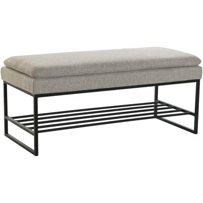 Fijalo Meti - Fotpall - Modern design, 80x36x35 cm, Svart och Beige Fijalo Meti - Fotpall - Modern design, 80x36x35 cm, Svart och Beige