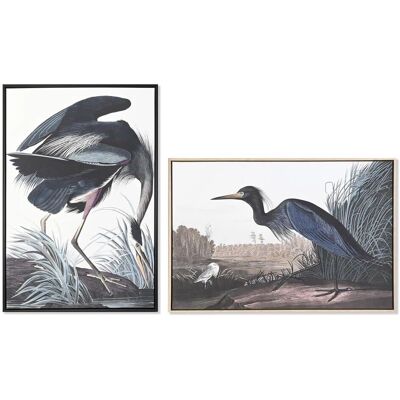Peinture sur Toile Oiseau Oriental DKD Home Decor - 2 Unités Peinture sur Toile Oiseau Oriental DKD Home Decor - 2 Unités