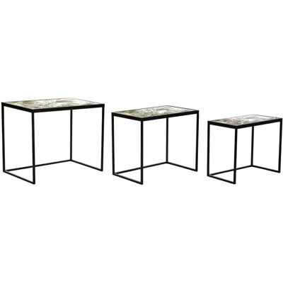 Ensemble de 3 tables DKD Home Decor - Feuille tropicale Ensemble de 3 tables DKD Home Decor - Feuille tropicale