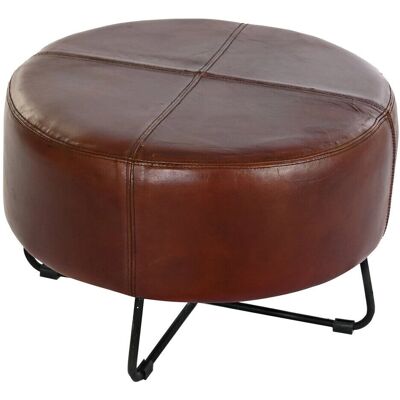 Repose-pieds DKD Home Decor - Métal Cuir Vintage 55x55x37cm Repose-pieds DKD Home Decor - Métal Cuir Vintage 55x55x37cm