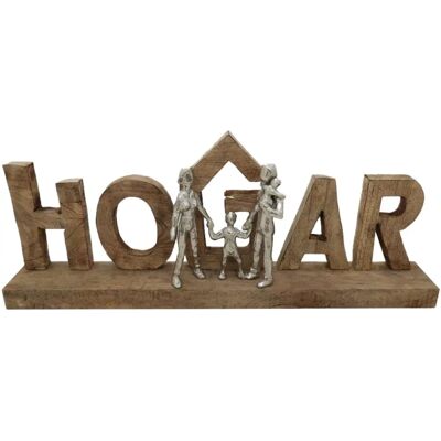 Figura dekoracyjna DKD Home Decor Brązowy aluminium i drewno mango - Element dekoracyjny Figura dekoracyjna DKD Home Decor Brązowy aluminium i drewno mango - Element dekoracyjny