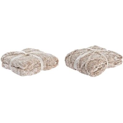 DKD Home Decor Light Pink Blanket - 150x125 cm, 2 Units DKD Home Decor Light Pink Blanket - 150x125 cm, 2 Units