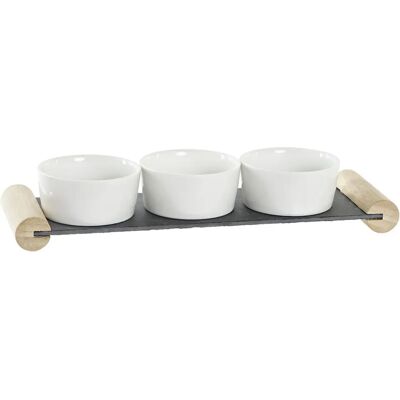 Fijalo Meti - Plateau à Snacks - 12 pcs - Noir et Blanc - 33x10x5.8cm Fijalo Meti - Plateau à Snacks - 12 pcs - Noir et Blanc - 33x10x5.8cm