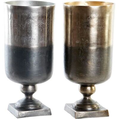 Wazon DKD Home Decor w Kolorze Dwóch Odmianach z Aluminium - 15 x 15 x 33 cm - Zestaw 2 szt. Wazon DKD Home Decor w Kolorze Dwóch Odmianach z Aluminium - 15 x 15 x 33 cm - Zestaw 2 szt.