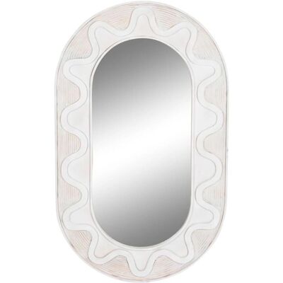 Espejo de Pared Blanco DKD Home Decor Rombos - Montaje en pared Espejo de Pared Blanco DKD Home Decor Rombos - Montaje en pared
