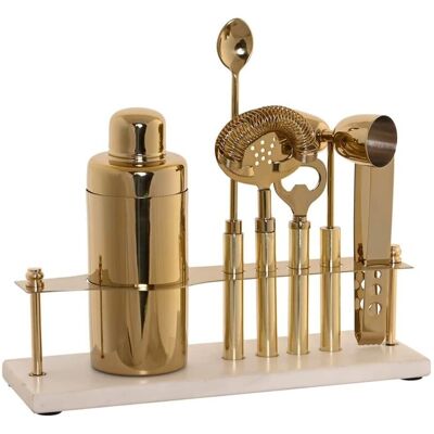 DKD Home Decor Acier Inoxydable Cuivre Marbre Blanc Set de Cocktail - Type de Produit DKD Home Decor Acier Inoxydable Cuivre Marbre Blanc Set de Cocktail - Type de Produit