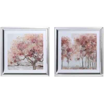 DKD Home Decor Traditionelle Baum-Gemälde - 69x2,5x69 cm Set von 2 DKD Home Decor Traditionelle Baum-Gemälde - 69x2,5x69 cm Set von 2