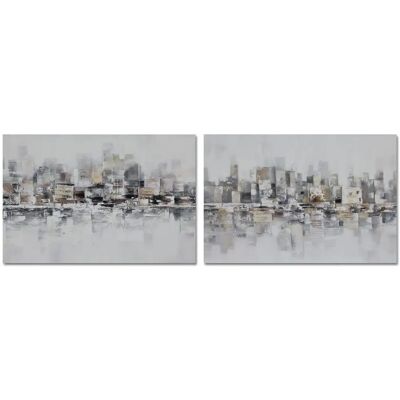 Art mural abstrait DKD Home Decor - 120x2,8x80cm - Ensemble de 2 Art mural abstrait DKD Home Decor - 120x2,8x80cm - Ensemble de 2