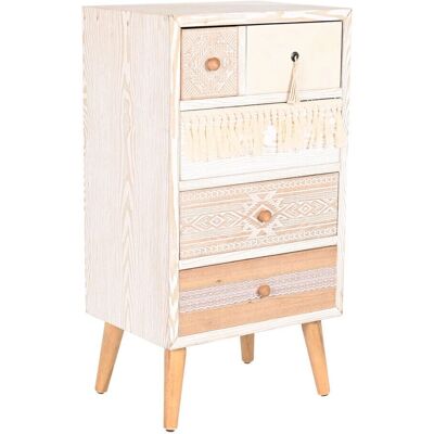 Fijalo Meti - Szafka z 4 szufladami - Styl boho - 48x35x89cm Fijalo Meti - Szafka z 4 szufladami - Styl boho - 48x35x89cm