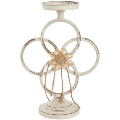 Biały metalowy świecznik DKD Home Decor 24x13x34cm Biały metalowy świecznik DKD Home Decor 24x13x34cm