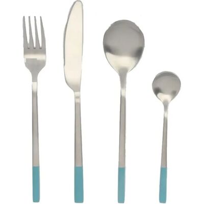 Couverts DKD Home Decor Bleu Argenté en Acier Inoxydable - 16 Pièces Couverts DKD Home Decor Bleu Argenté en Acier Inoxydable - 16 Pièces