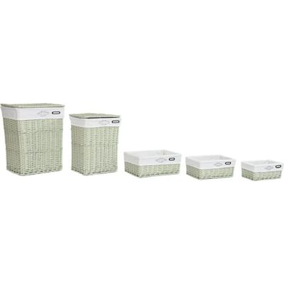 DKD Home Decor Korbset - Grün Rattan 44x34x56cm DKD Home Decor Korbset - Grün Rattan 44x34x56cm