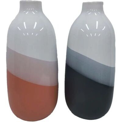 Jarrón DKD Home Decor Tricolor Dolomita - 13x13x29cm - 2 Unidades Jarrón DKD Home Decor Tricolor Dolomita - 13x13x29cm - 2 Unidades