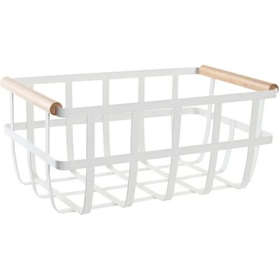Panier DKD Home Decor - Multi-usages, Blanc Naturel Métal Pin - Panier Panier DKD Home Decor - Multi-usages, Blanc Naturel Métal Pin - Panier