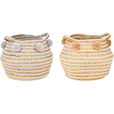 DKD Home Decor Dekorativ Förvaringslåda - Set om 2 - Boho Stil DKD Home Decor Dekorativ Förvaringslåda - Set om 2 - Boho Stil