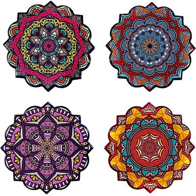 DKD HOME DECOR Cork Coasters - 4 pcs - 10.8x10.8x0.7cm DKD HOME DECOR Cork Coasters - 4 pcs - 10.8x10.8x0.7cm