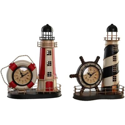 DKD Home Decor Rote Schwarz Metall Vintage Scheinwerfer - Tischuhr DKD Home Decor Rote Schwarz Metall Vintage Scheinwerfer - Tischuhr