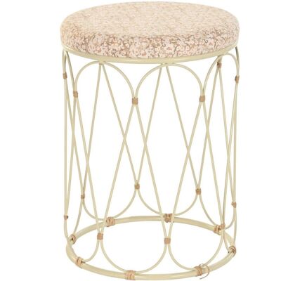Fijalo Meti MB203318 - Table d'appoint - Crème - Métal naturel - Rotin Fijalo Meti MB203318 - Table d'appoint - Crème - Métal naturel - Rotin