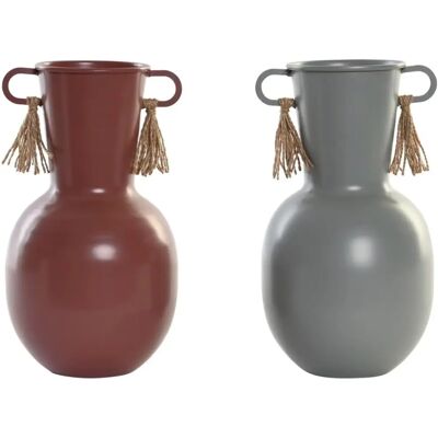 DKD Home Decor Szary Metal Terakotowy Wazon - Wazon DKD Home Decor Szary Metal Terakotowy Wazon - Wazon