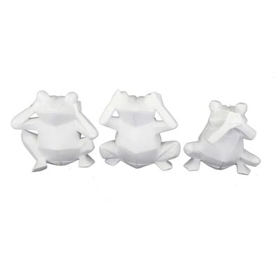 DKD Home Decor Biała Rzeźba z Żywicy - Figura Dekoracyjna - 3 Sztuki DKD Home Decor Biała Rzeźba z Żywicy - Figura Dekoracyjna - 3 Sztuki
