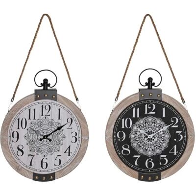 Horloge de Table DKD Home Decor - Mandala - 40x6.5x46 cm - Noir Blanc Horloge de Table DKD Home Decor - Mandala - 40x6.5x46 cm - Noir Blanc