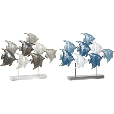 Figure Décorative DKD Home Decor Bleu Turquoise Blanc Spirales - Décoration, 56cm Figure Décorative DKD Home Decor Bleu Turquoise Blanc Spirales - Décoration, 56cm
