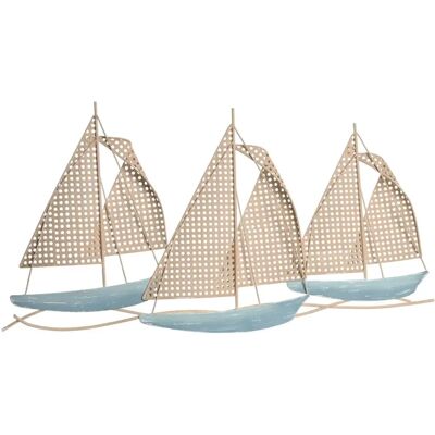 Väggdekoration DKD Home Decor Yachter Beige Blå Flerfärgad Metall - Väggdekoration Väggdekoration DKD Home Decor Yachter Beige Blå Flerfärgad Metall - Väggdekoration