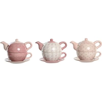 DKD Home Decor Rose Blanc 750 ml Ensemble de Thé - Tea Set DKD Home Decor Rose Blanc 750 ml Ensemble de Thé - Tea Set
