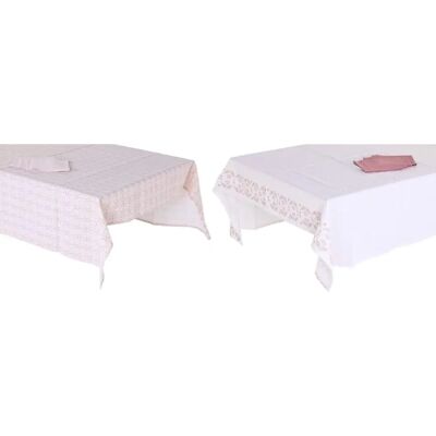 Nappe et serviettes DKD Home Decor - 150x250cm - Rose Blanc Nappe et serviettes DKD Home Decor - 150x250cm - Rose Blanc