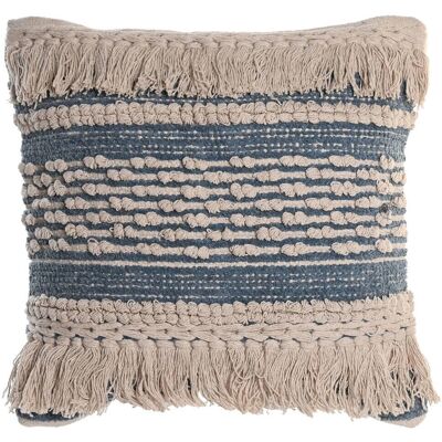 DKD Home Decor Coussin - Bleu/Blanc - 45x10x45cm - Boho DKD Home Decor Coussin - Bleu/Blanc - 45x10x45cm - Boho
