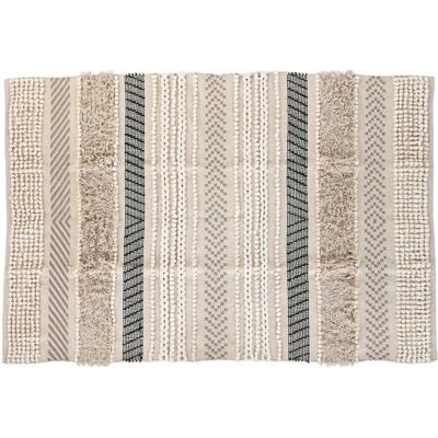 Tapis en coton DKD Home Decor - Noir Beige Boho 180x120 cm Tapis en coton DKD Home Decor - Noir Beige Boho 180x120 cm