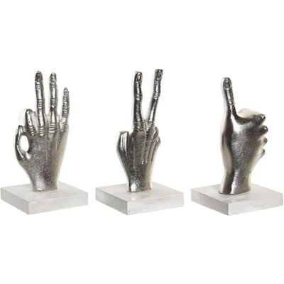 Figurines Décoratives Argentées DKD Home Decor 10x10x20cm - Lot de 3 Figurines Décoratives Argentées DKD Home Decor 10x10x20cm - Lot de 3