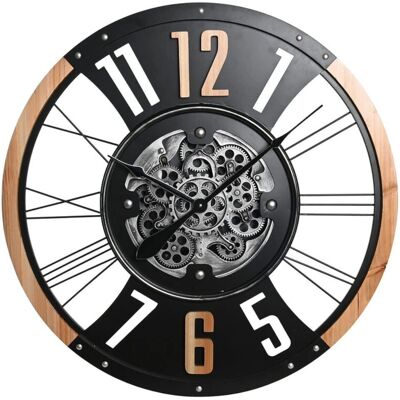 DKD Home Decor 75 x 6,5 x 75 cm Horloge Murale en Fer, MDF, Noir - Horloge Murale DKD Home Decor 75 x 6,5 x 75 cm Horloge Murale en Fer, MDF, Noir - Horloge Murale