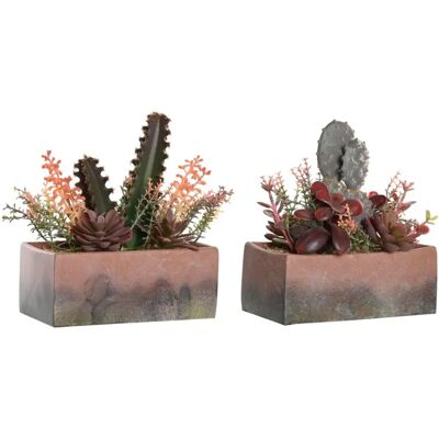 Plante décorative DKD Home Decor Rose Orange - 2 Unités - 19x9x22cm Plante décorative DKD Home Decor Rose Orange - 2 Unités - 19x9x22cm