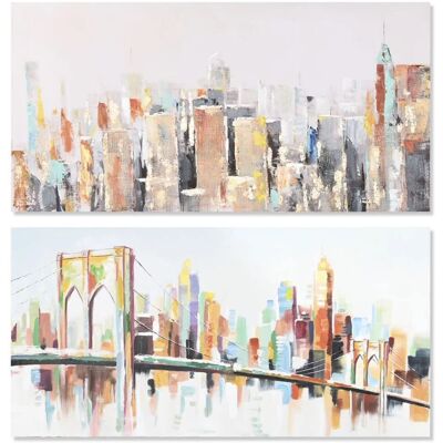 DKD Home Decor New York Vintage - Peinture - 2 Unités DKD Home Decor New York Vintage - Peinture - 2 Unités