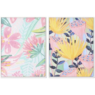 Arte de Pared Hoja Moderna DKD Home Decor - 2 Unidades Arte de Pared Hoja Moderna DKD Home Decor - 2 Unidades
