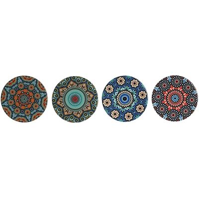DKD Home Decor Sous-verres - 4 pcs - 10.8cm - Multicolore DKD Home Decor Sous-verres - 4 pcs - 10.8cm - Multicolore