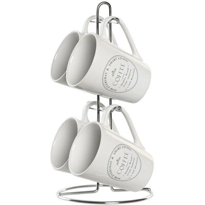 Zestaw Kubków DKD Home Decor Białe - 5 sztuk Zestaw Kubków DKD Home Decor Białe - 5 sztuk
