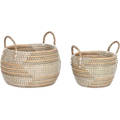 Set de paniers en herbe marine tropical DKD Home Decor Set de paniers en herbe marine tropical DKD Home Decor