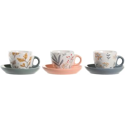 DKD Home Decor Ensemble de Tasses - Cottage Floral - 90ml DKD Home Decor Ensemble de Tasses - Cottage Floral - 90ml