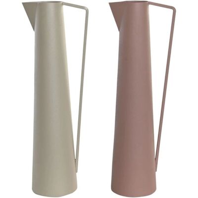 Zestaw 2 wazonów DKD Home Decor Beż Różowe Żelazo - 15x11x45cm Zestaw 2 wazonów DKD Home Decor Beż Różowe Żelazo - 15x11x45cm